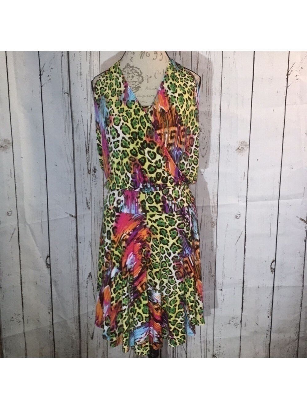 𝅺MESMERIZE Tropical Cheetah Print Dress Small